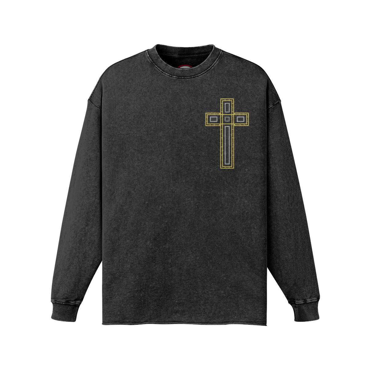 Sacred Gold Cross Faded Longsleeve