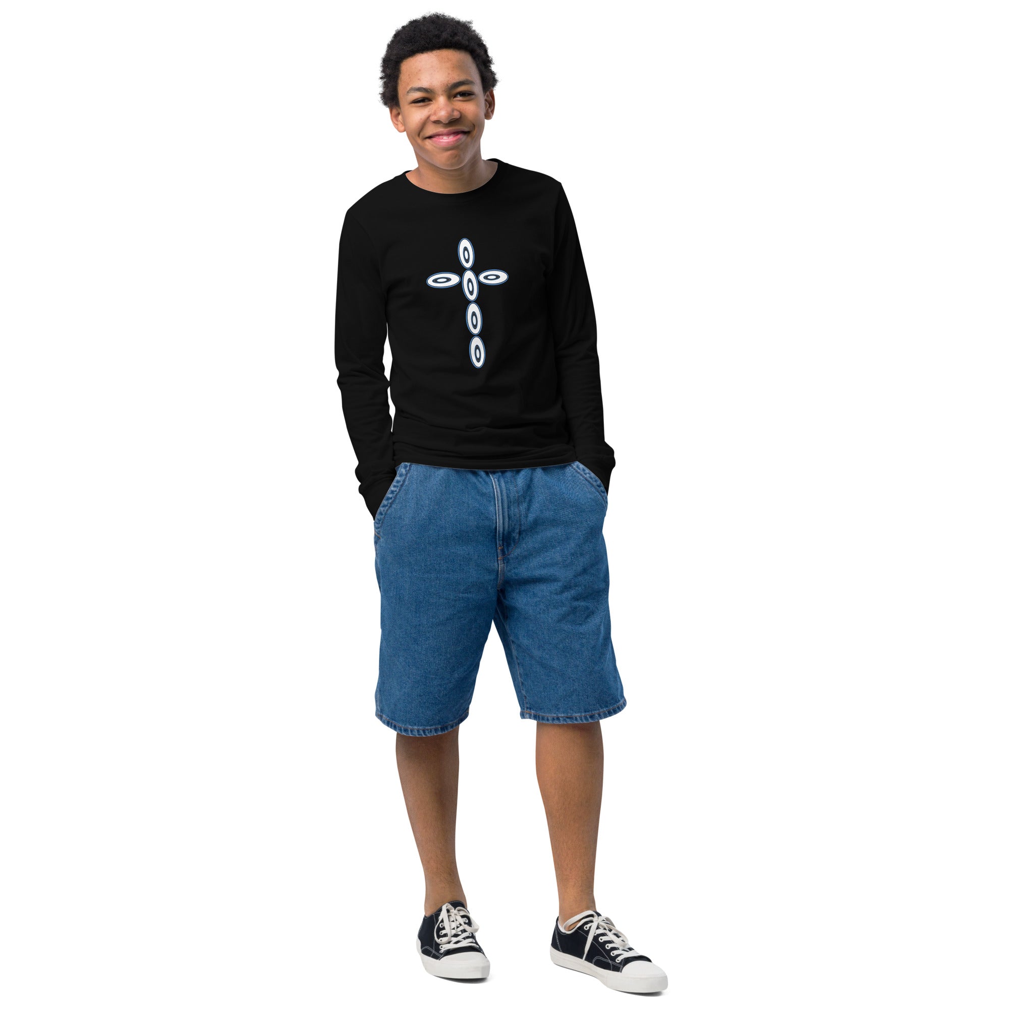 Sacred Oval Cross Youth long sleeve tee