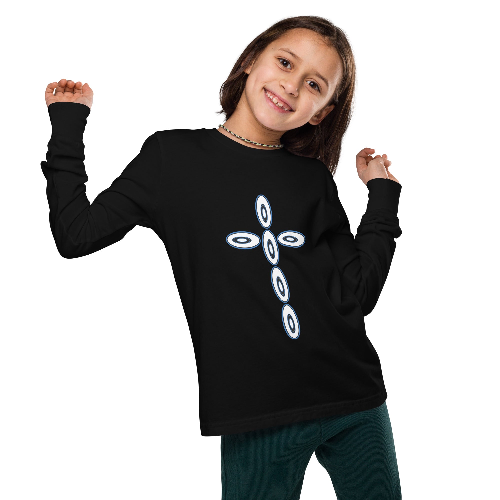 Youth Sacred Oval Cross long sleeve tee